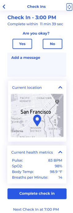 Location Check-in Screenshot